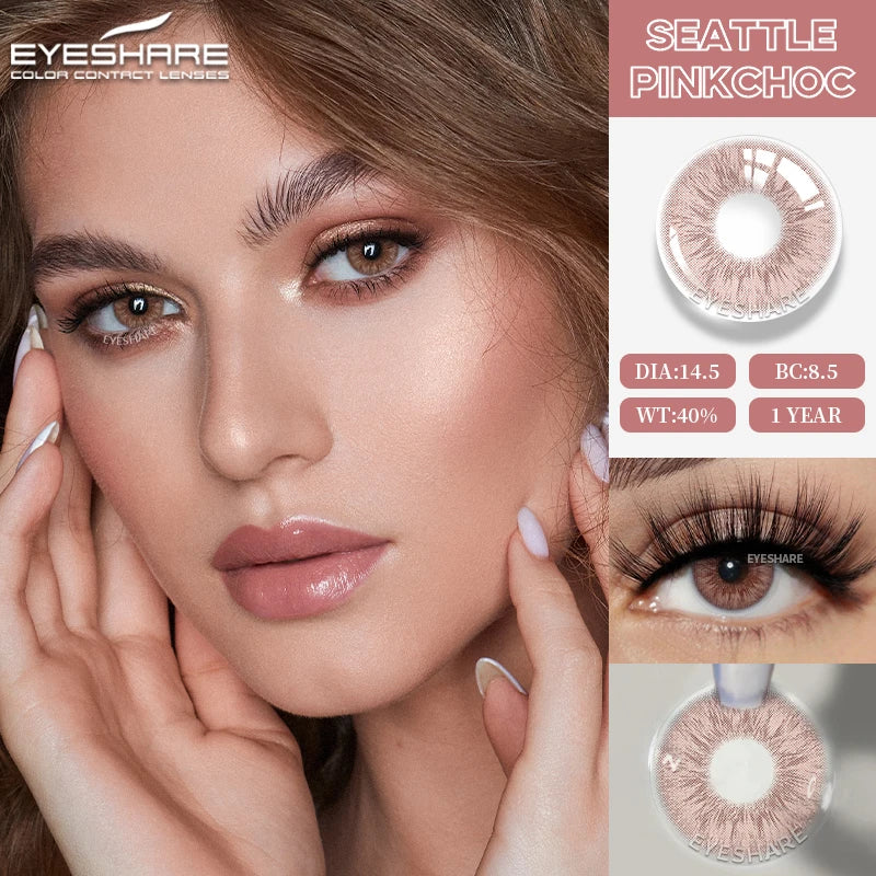 1Pair Fashion Blue Green Colored Contact Lenses Gray Brown Beautiful Pupils Cosmetic Black Eyes Lens Yearly EyeContacts