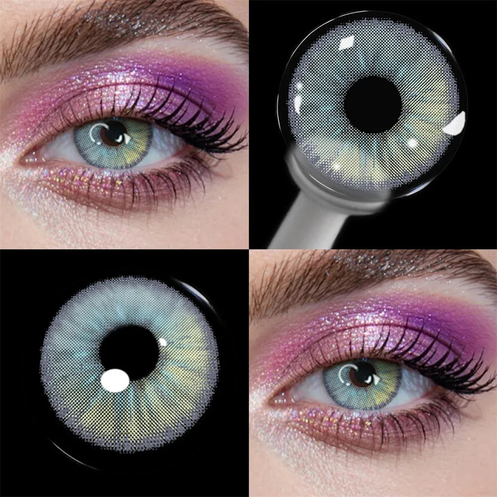 Eye Eyes Color Contacts Colored Contact Lenses Lens Small Pupil Daily Beauty Black Blue Brown 2Pcs 6 Months Half Year