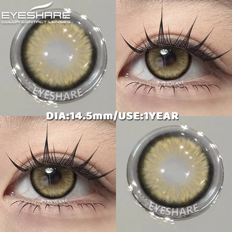 1 Pair Color Contact Lenses for Eyes Color Pupils Natural Brown Lenses Beautiful Pupils Cosmetic Gray Eye Lenses Yearly