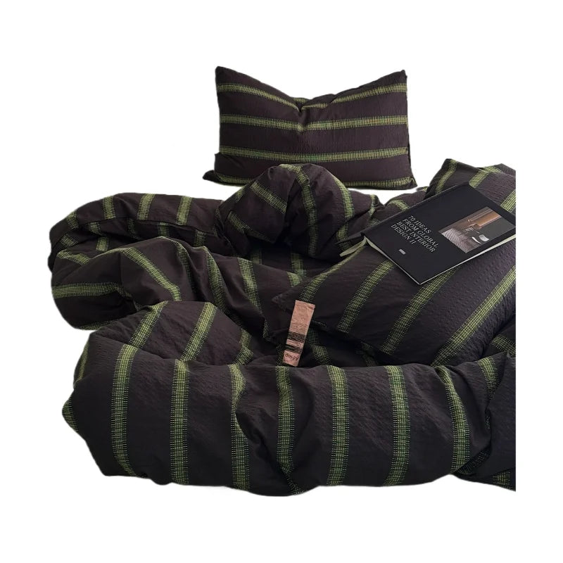 3/4Pcs Bedding Set Minimalist Color-Blocking Striped Bed Linen Double Bedroom Bedspread Sheets With Pillowcase Bedding Duvet Set