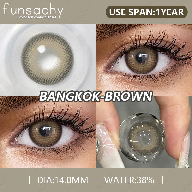 2pcs High Quality Color Contact Lenses for Eyes Cosmetic Gray Lenses Contact Fashion Beauty Pupil Eye Contacts Yearly
