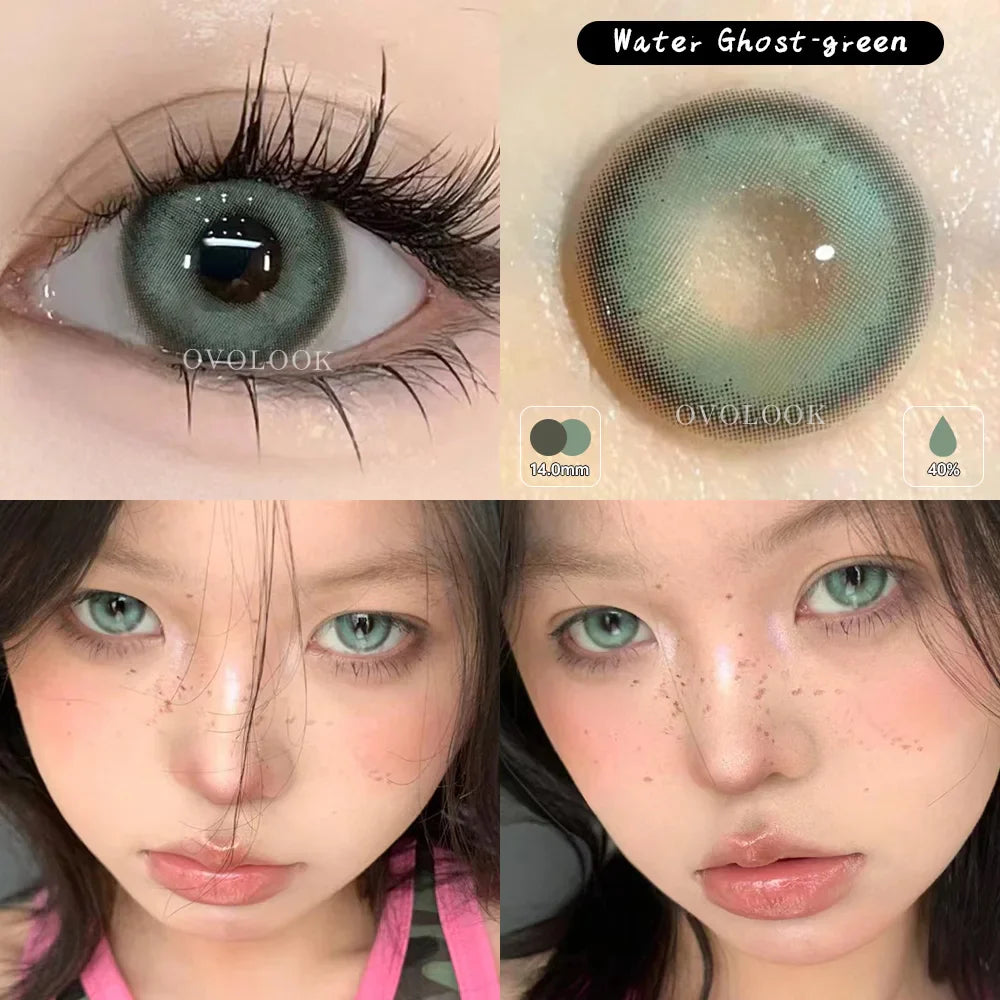 (2pcs)1Pair Myopia Color Contact Lenses for Eyes Fashion Prescription Lenses Beauty Pupils Blue Green Brown Grey Lenses