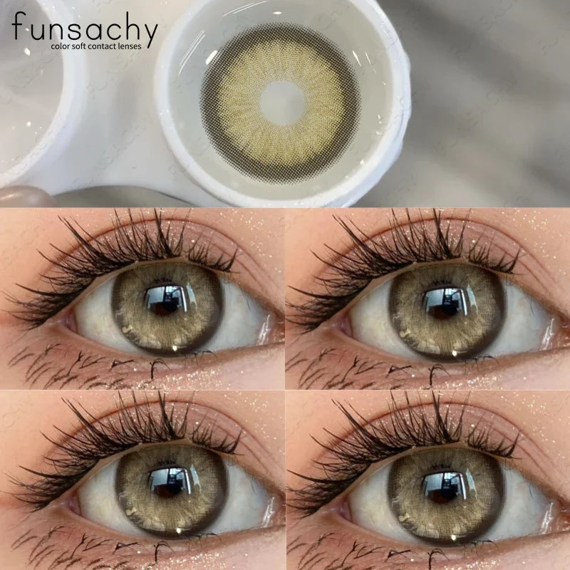 Natural Brown Contact Lense for Eyes Colorcon Blue Lenses Beautiful Gray Pupils Cosmetics Yearly Soft Eyes Contact Lens