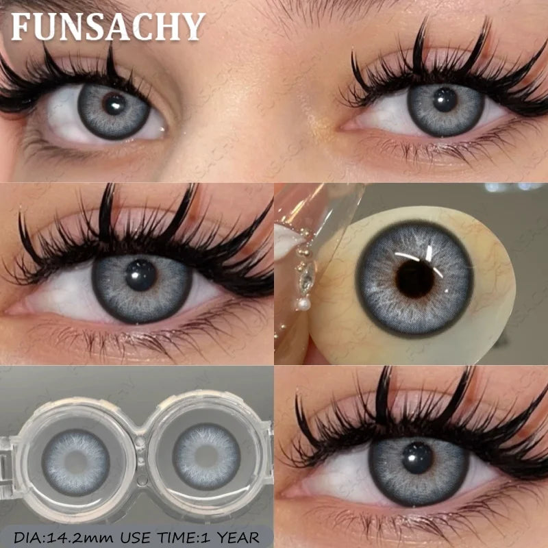 1 Pair Color Contact Eye Color Lenses Makeup Natural Black Lens Cosmetic Brown Eyes Lenses Woman Makeup Beauty Softlens