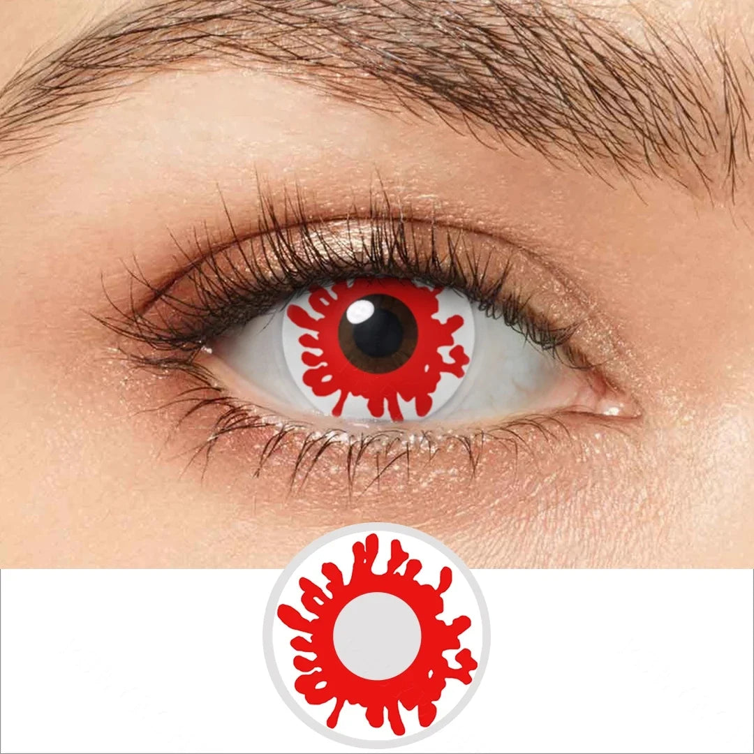 Yearly Use Halloween Contact Lenses For Cosplay Vampire Red Colored Contact Lenses Eye Lenses Blood Makeup Contact Lens