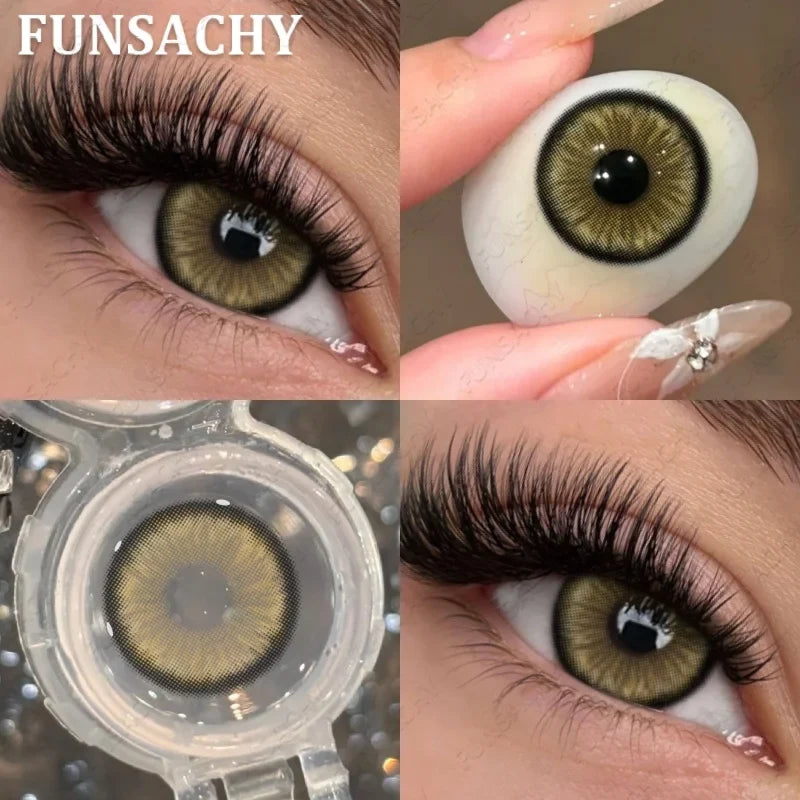 1 Pair Elesis Series Contact Lenses for Eyes Brown/Gray Colored Lenses Blue Natural Eye Contacts Annual Fast Shipping