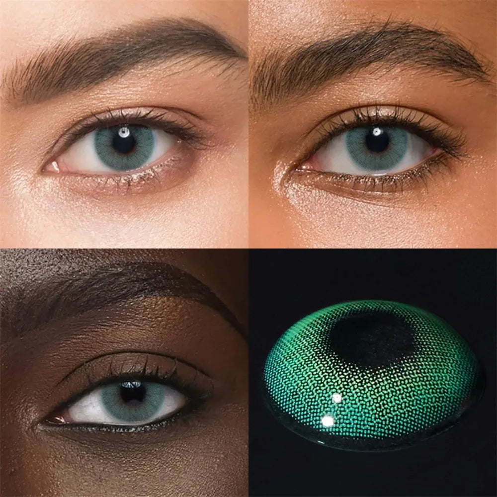 Eye Eyes Color Contacts Colored Contact Lenses Lens Natural Beauty Cosmetic Amber Daily 2Pcs 6 Months Half Year Use