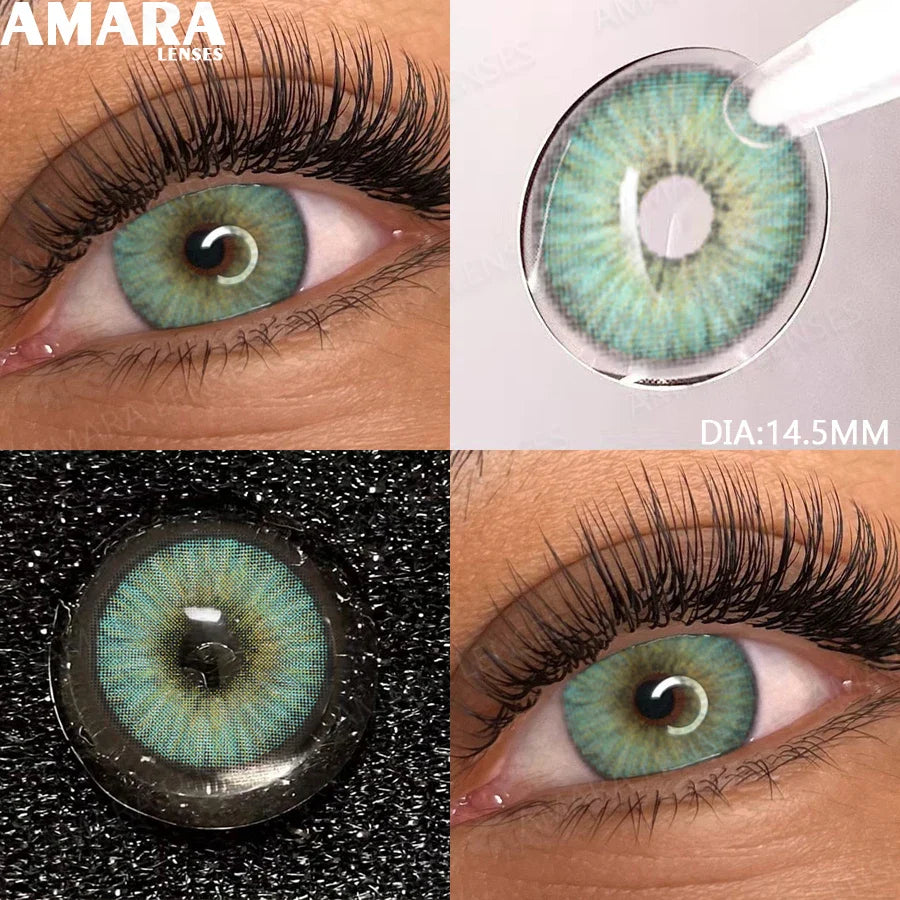 1 Pair soft Lenses Colored Contact Beauty Colored Pupils Green Contact Lenses Natural Look Lenses Women Brown Pupils