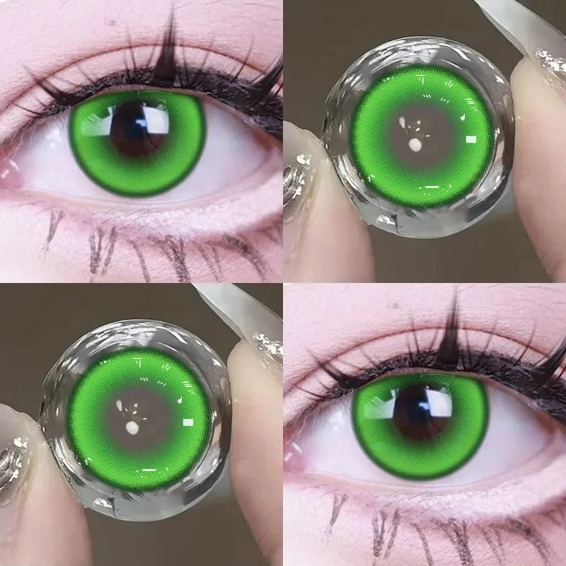 2pcs Color Contact Lenses Anime Golden Yellow Purple Pupil 6months Halloween Cute Eye Circle Lens 14.2mm