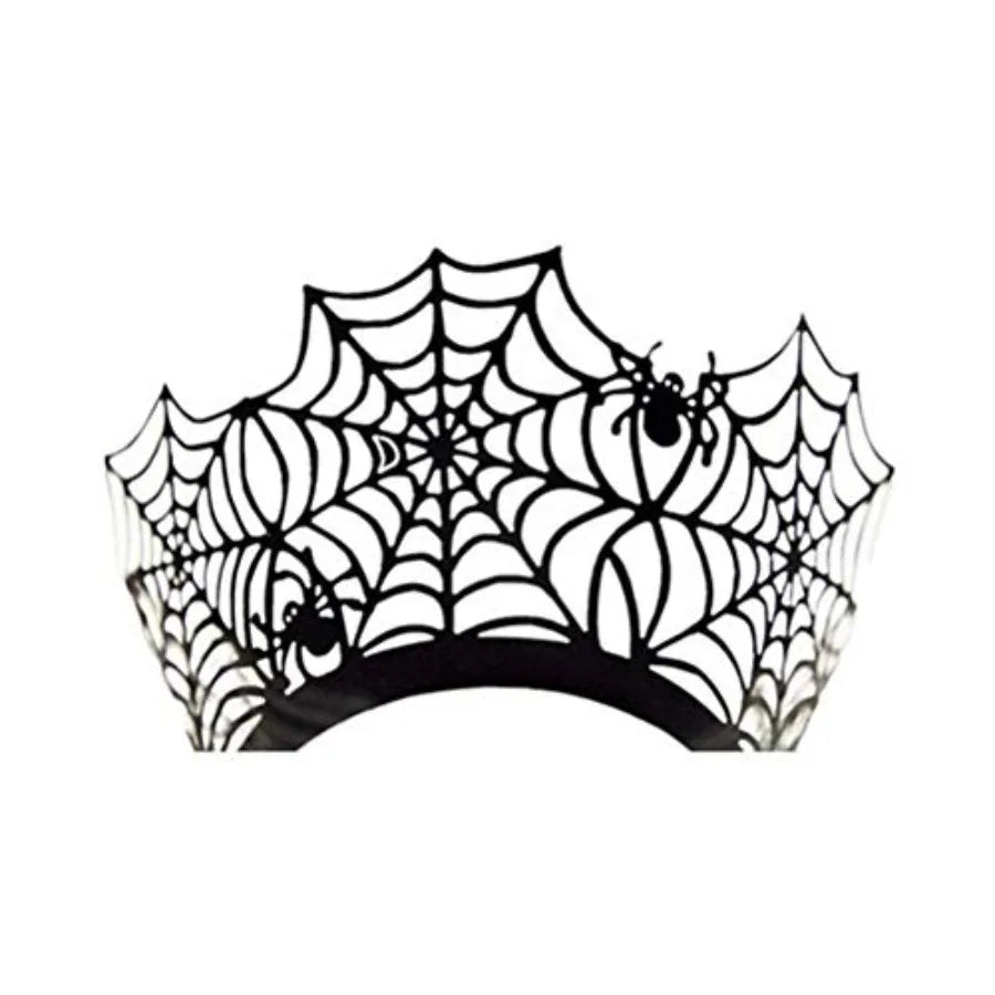 Halloween Cupcake Wrappers, Spider Web Cupcake Wrapper, Halloween Party Decorations Supplies 36Pcs