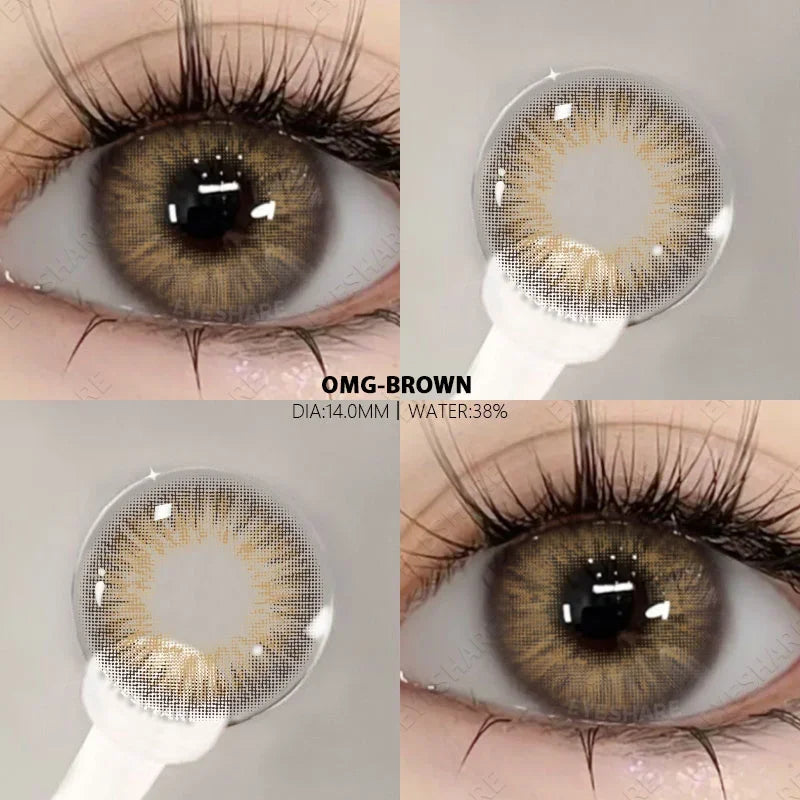 1 Pair Myopia Lenses Colored Contact Lenses for Eyes with Degree Natural Contact Lens Blue Eye Lenses Brown Contacts