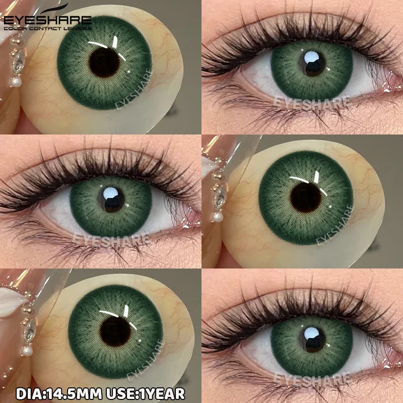 1pair/2pcs Blue Contact Lenses Color Contacts for Eyes Brown Eye Lenses Gray Lenses Yearly Cosmetic Makeup Eye Contacts