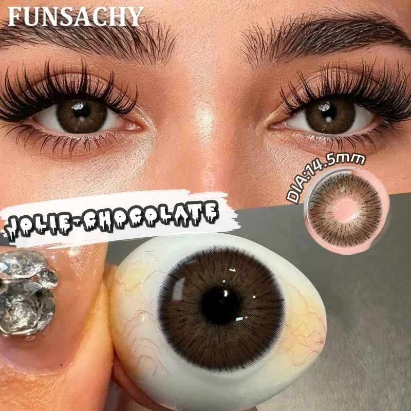 1 Pair Contact Lenses for Eyes Color Korean Pupils Makeup Accessories Beauty Contact Lenses Yearly New Contact Lens