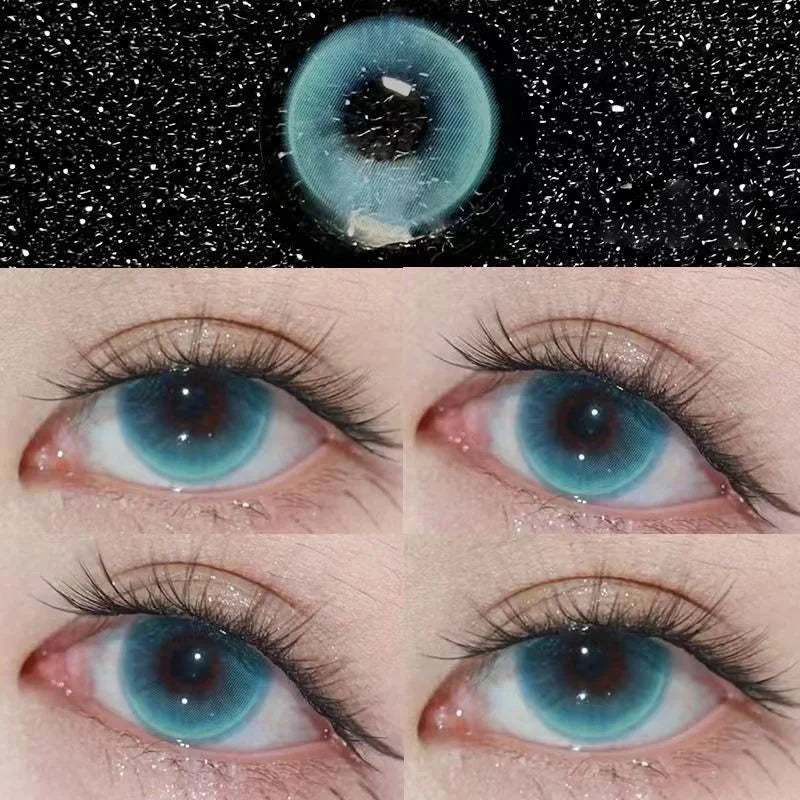 Blue Myopia Contact Lenses for Eyes Color Lenses Cosplay Natural Pupil Beauty Cosmetic Blue Contacts Yearly 2pcs/pair