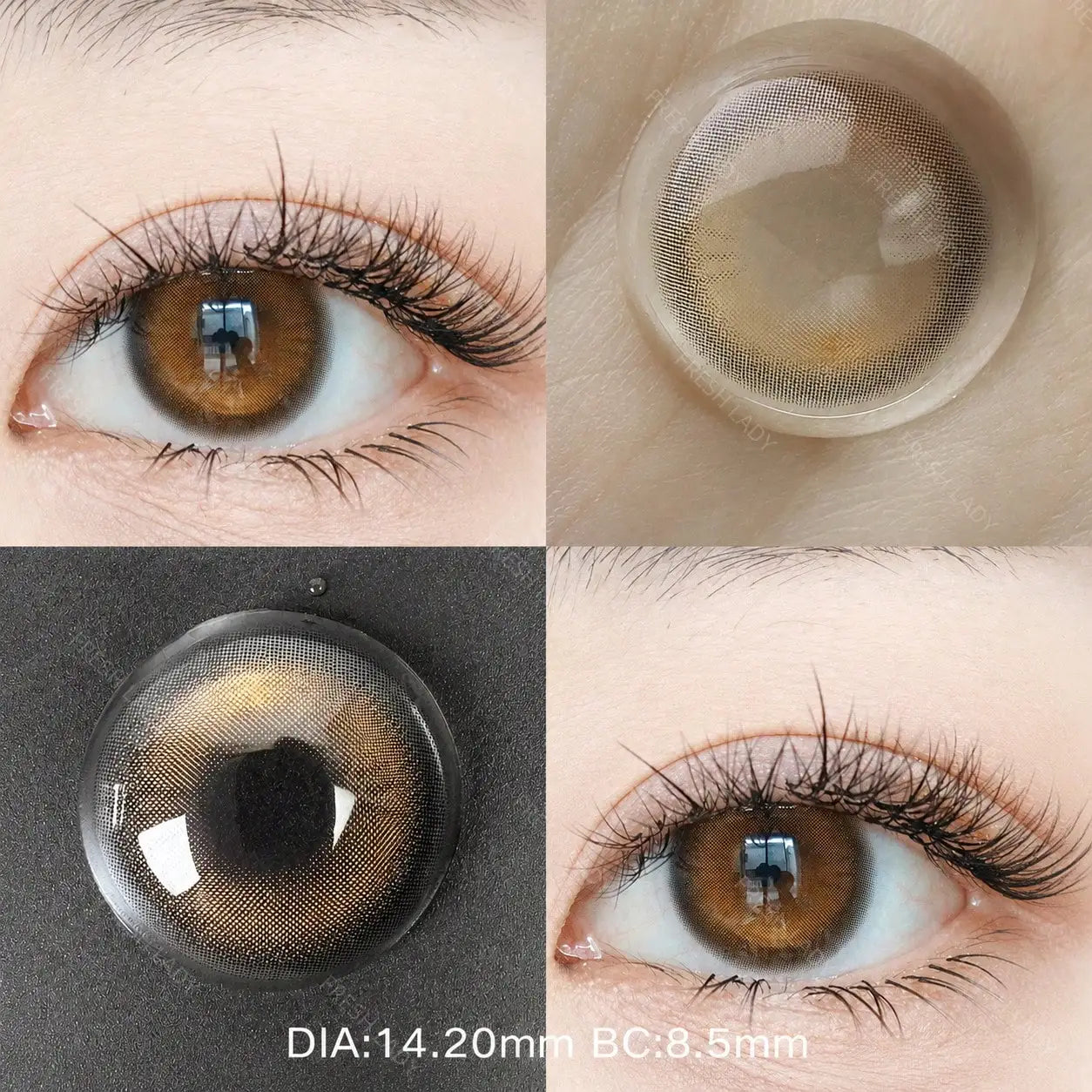 1 Pair Brown Colored Contact Lenses Natural Pupils Eyes Soft lenses Natural Beauty Eye Makeup Supplies 14.20mm Yearly