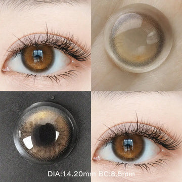 1 Pair Brown Colored Contact Lenses Natural Pupils Eyes Soft lenses Natural Beauty Eye Makeup Supplies 14.20mm Yearly