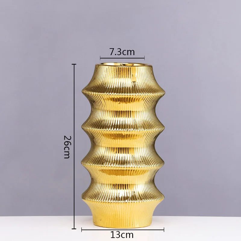 Ceramic Vase Light Luxury Tabletop Hydroponic Flower Arrangement Vases Modern Home Decoration Accessories