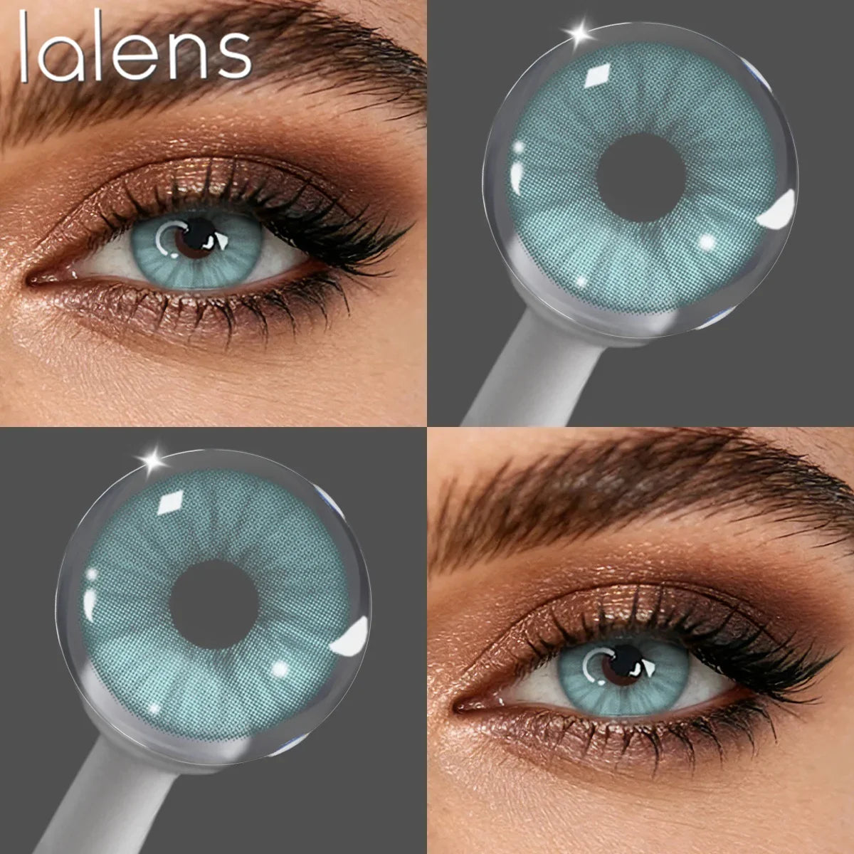 Colored Contact Lenses with Prescription 6 Months Disposable Blue Soft Contacts for Eyes Natural Makeup Lens