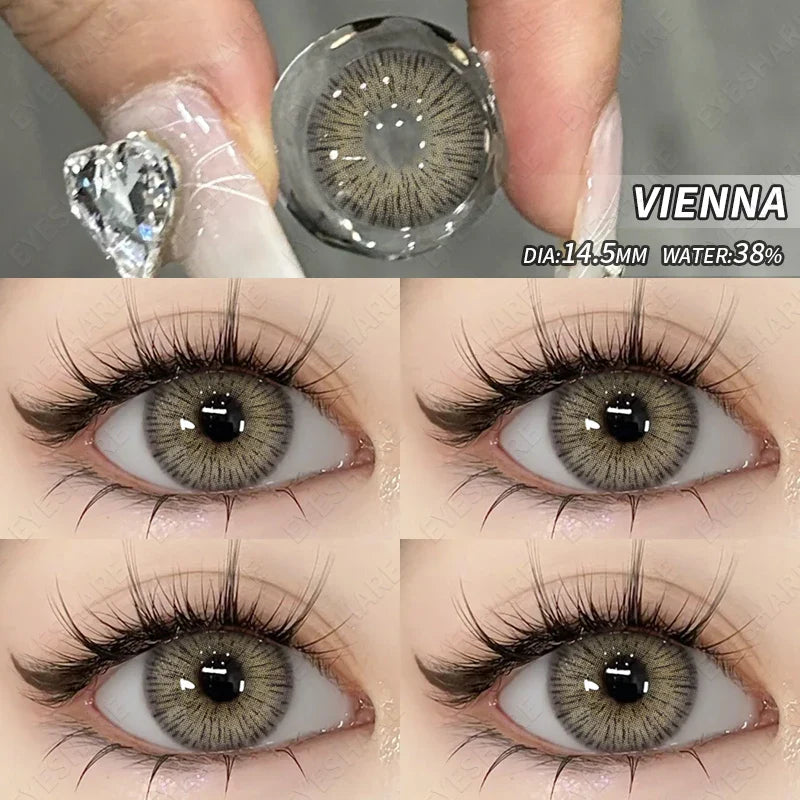 1pair Colored Contact Lenses Yearly Natural Look Brown Lenses Gray Contacts Blue Lenses Fast Delivery Green Eye Lenses