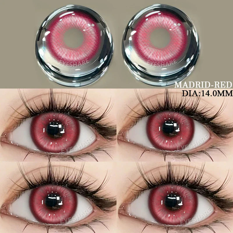 1 Pair Colored Contact Lenses Cosplay Colorful Contact Red Eyes Anime Contact Green Lenses Halloween Purple Contact