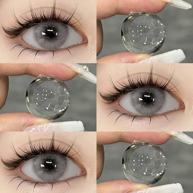 Natural Color Contact Lenses for Eyes 1pair Blue Eyes Lenses Brown Lenses Gray Eye Lenses Yearly Green Color Lenses Eye