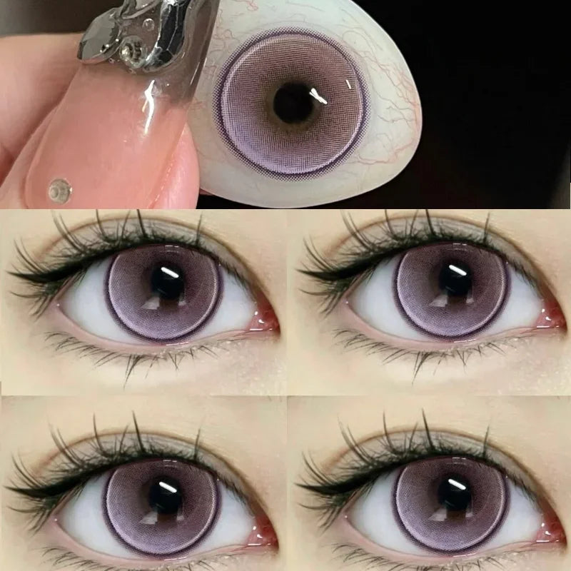 2pcs Color Contact Lenses Pupil Blue Nature High Quality Myopic  Lens Green  Eyes Beauty Makeup Lens Yearly Free Delivery
