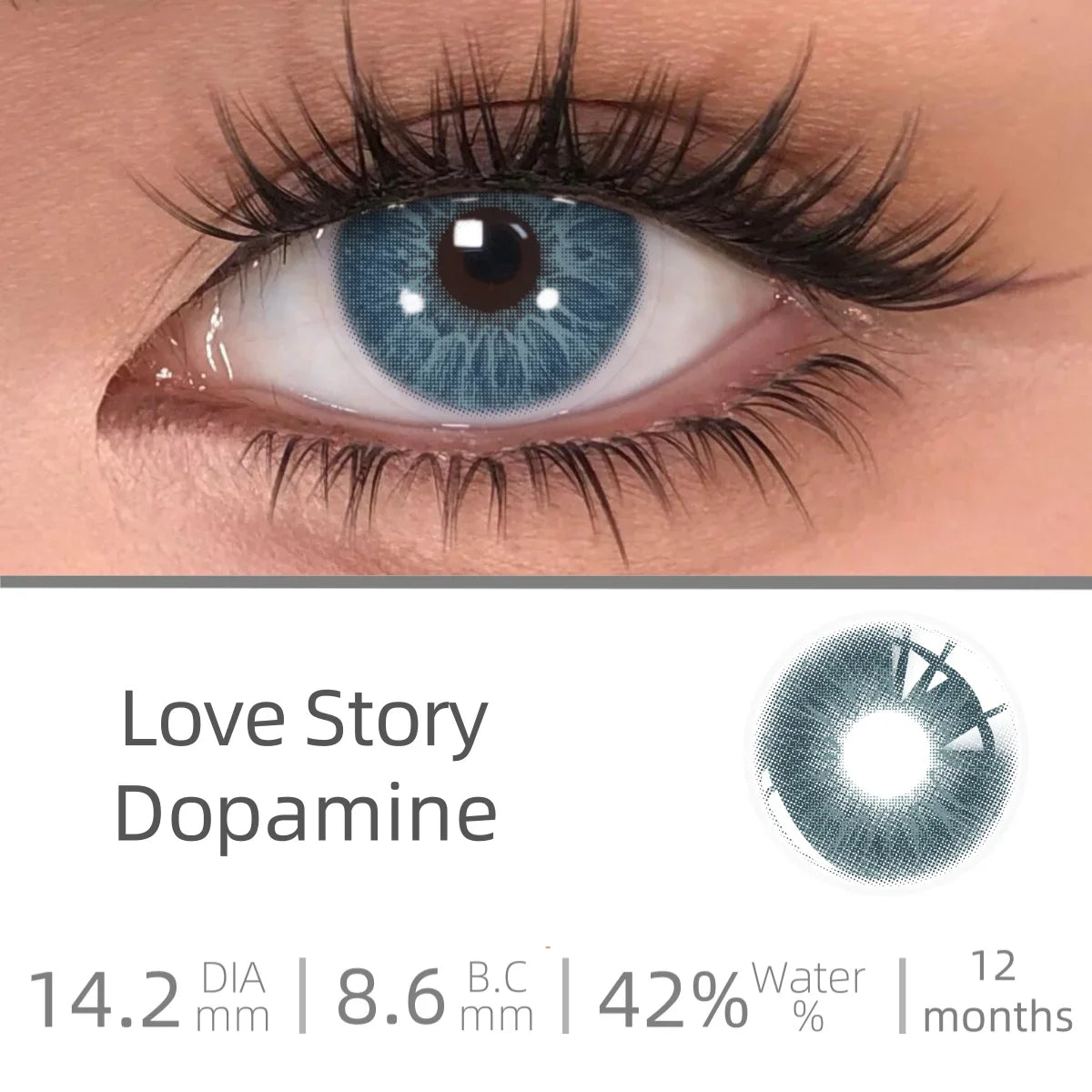 Love Story series Multiple colors Natural soft Contact lenses Blue Lenses Green Pupils Lens Yearly Cosmetic
