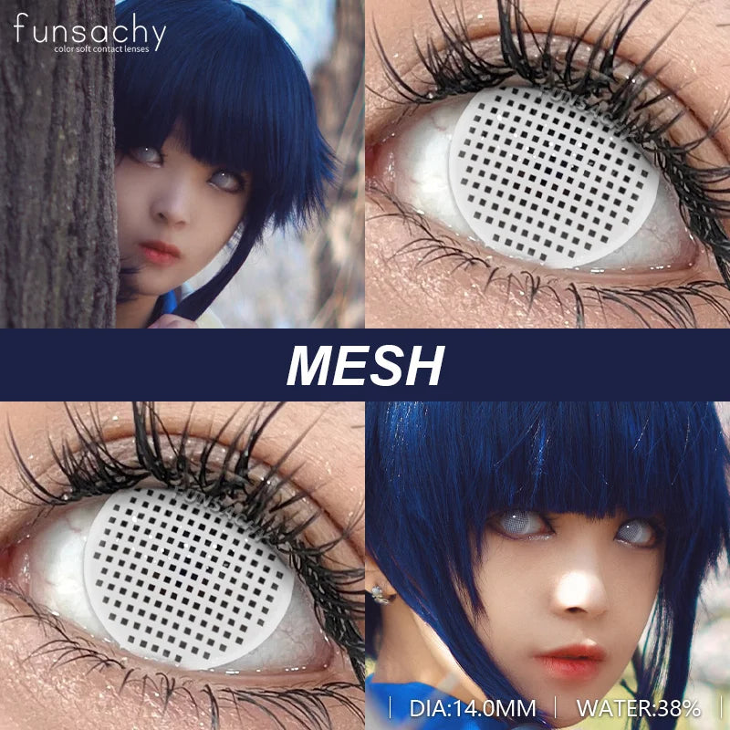 2pcs Hot Cosplay Contact Lenses for Eyes Black Eye Lenses Red Lens Eye Makeup for Halloween Anime Cosplay Crazy Lenses