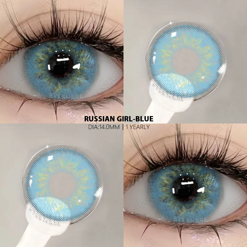 1pair Colored Contacts Lenses for Eyes Fashion Blue Lenses Green Contacts Lenses Yearly Brown Eyes Lens Gray Pupils