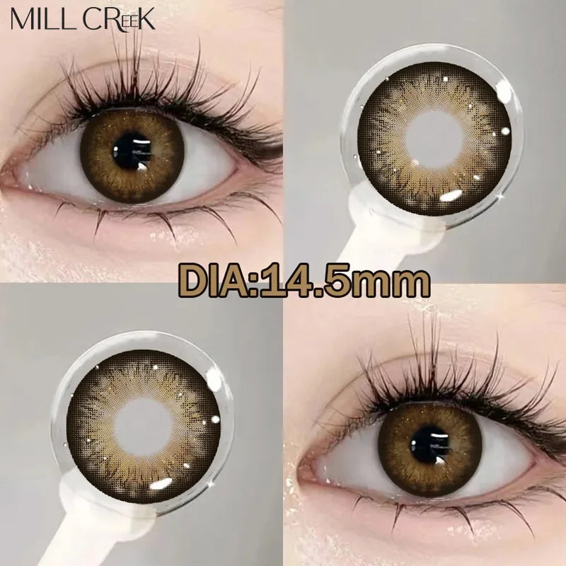 1Pair Natural Myopia Color Contact Lenses Beauty Eyes Brown Pupils High Quality Yearly Use Lenses Contact Cosmetics