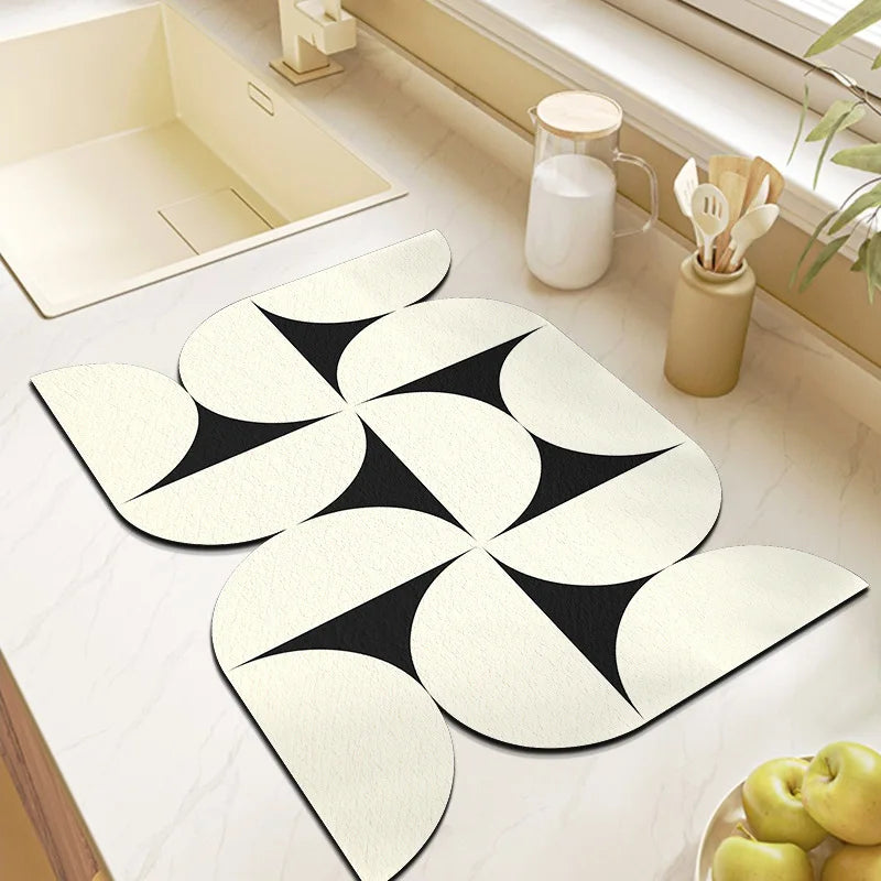 DIY Puzzle Diatomite Modular Mat Super Absorbent Quick-Dry Non-slip Stain-Resistant for Kitchen Sink