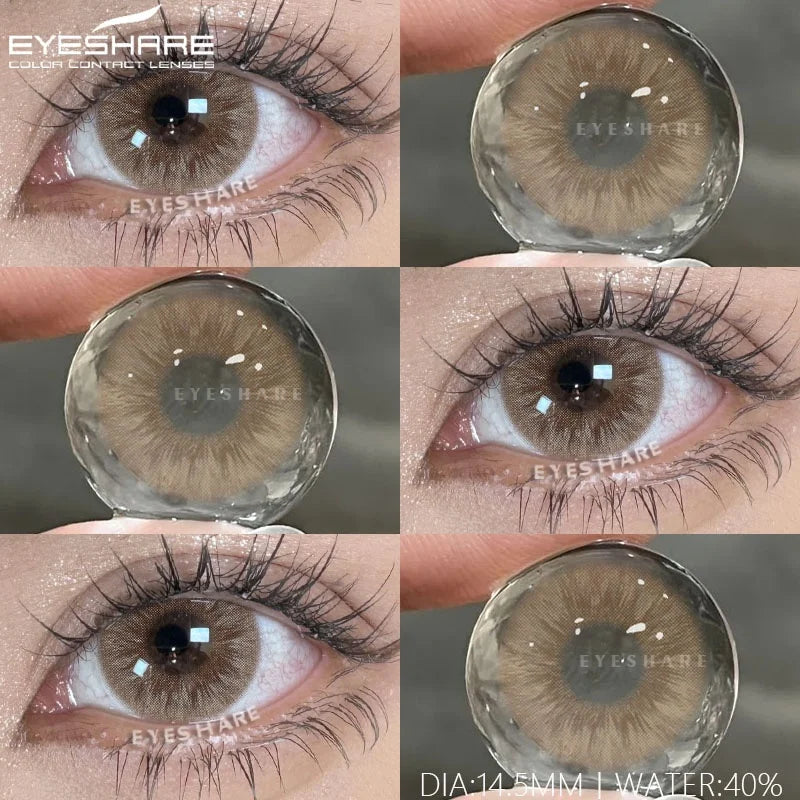 2Pcs Natural Color Contact Lenses for Eyes Korean Brown Lenses Beauty Fashion Gray Lense Blue Eye Lenses Pink Contacts