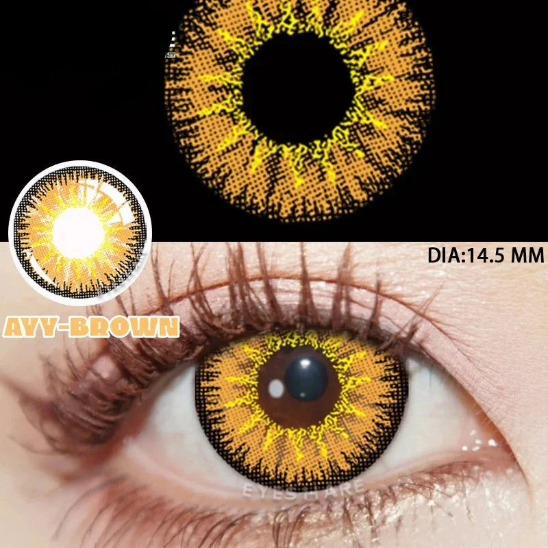 1 Pair Color Contact Lenses for Eyes Cosplay Red Color Lens Anime Purple Lenses Korean Lenses Big Eye Lens Blue Lenses