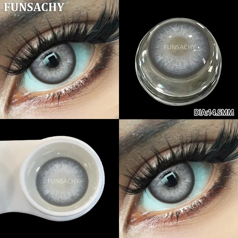 1 Pair Fashion Color Contact Lenses for Eyes Korean Brown Natural Soft Lenses Beautiful Cosmetic Gray Pupils Blue Lens