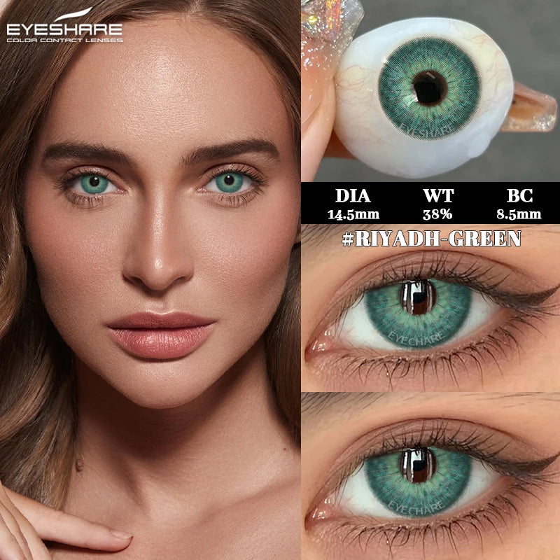 2pcs New High Quality Gray Brown Beauty Pupils Colored Contact Lens Blue Beauty Lenses Yearly Green Eyes Contact