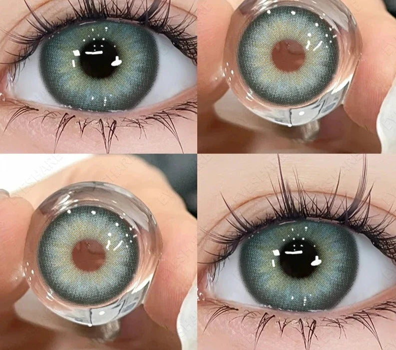2pcs Colored Contact Lenses for Eyes Natural Look Brown Eye Lenses Gray Pupils Blue Lenses Green Contacts Beauty Makeup