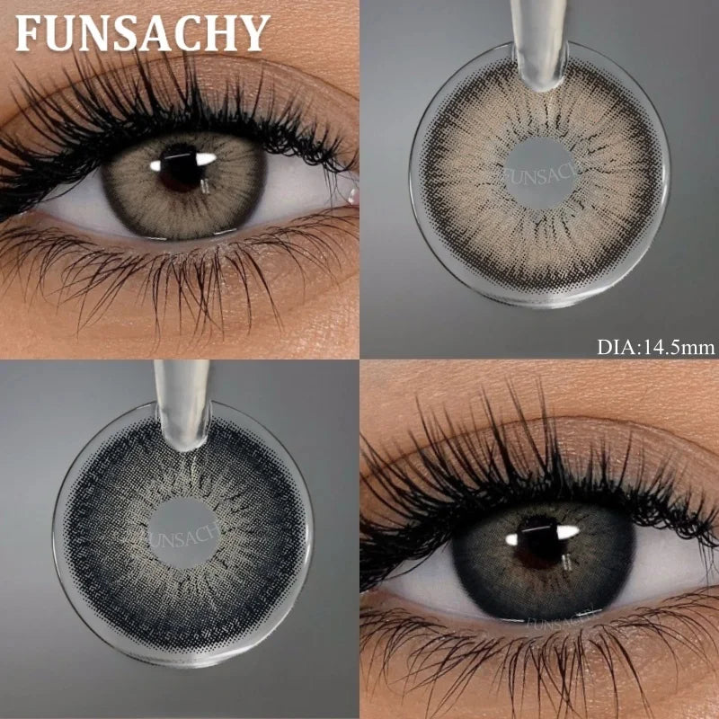 1 Pair Black Color Contact Lenses Brown Grey Beauty Soft Contact Lenses Yearly Fast Shipping Beauty Pupils Cosmetics
