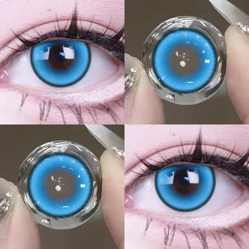2pcs Color Contact Lenses Anime Golden Yellow Purple Pupil 6months Halloween Cute Eye Circle Lens 14.2mm