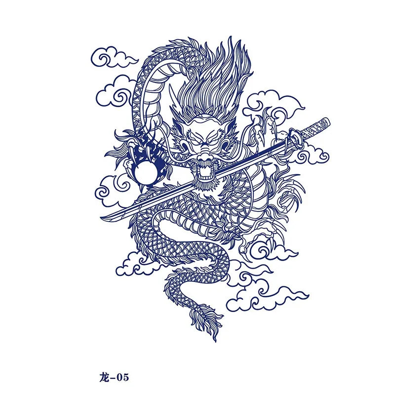 Dragon Juice Ink Tatouage Semi Permanent Temporary Tattoo Stickers Waterproof Lasting Tatuajes Temporales Hombre Art Fake Tattoo