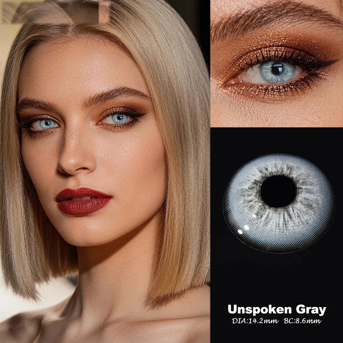 Eyes Color Contacts Colored Contact Lenses Lens Plano Small Pupil Myopia Brown 14.2mm 2Pcs 12 Months