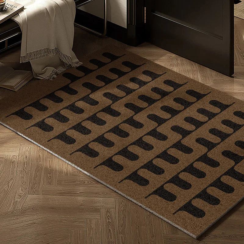 Modern Geometric Wire Loop Mat Dust-Resistant Non-slip Waterproof Easy-to-Clean for Indoor Entryway Living Room