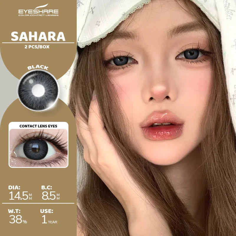 1pair/2pcs Blue Contact Lenses Color Contacts for Eyes Brown Eye Lenses Gray Lenses Yearly Cosmetic Makeup Eye Contacts