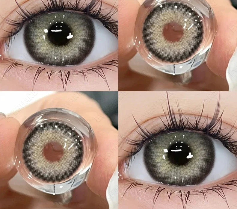 2pcs Colored Contact Lenses for Eyes Natural Look Brown Eye Lenses Gray Pupils Blue Lenses Green Contacts Beauty Makeup