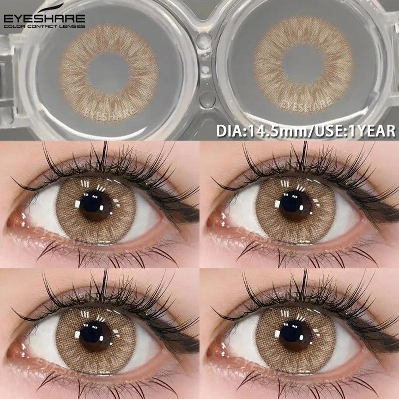 1pair Blue Contact Lenses For Eyes Korean Cute Lens Eye Makeup Pupil Brown Softlenses Women's color contact lenses