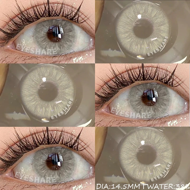 1 Pair Korean Lenses Natural Colorful Contact Lenses for Eyes Brown Contact Lenses Yearly Blue Lenses Gray Pupils Lens