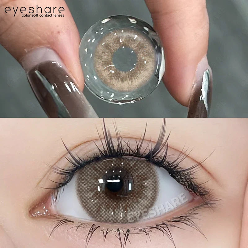 Natural Grey Color Contact Lenses for 1-Year Wear Small Pupil Brown Korean Style Lens for Eyes Beauty Makeup