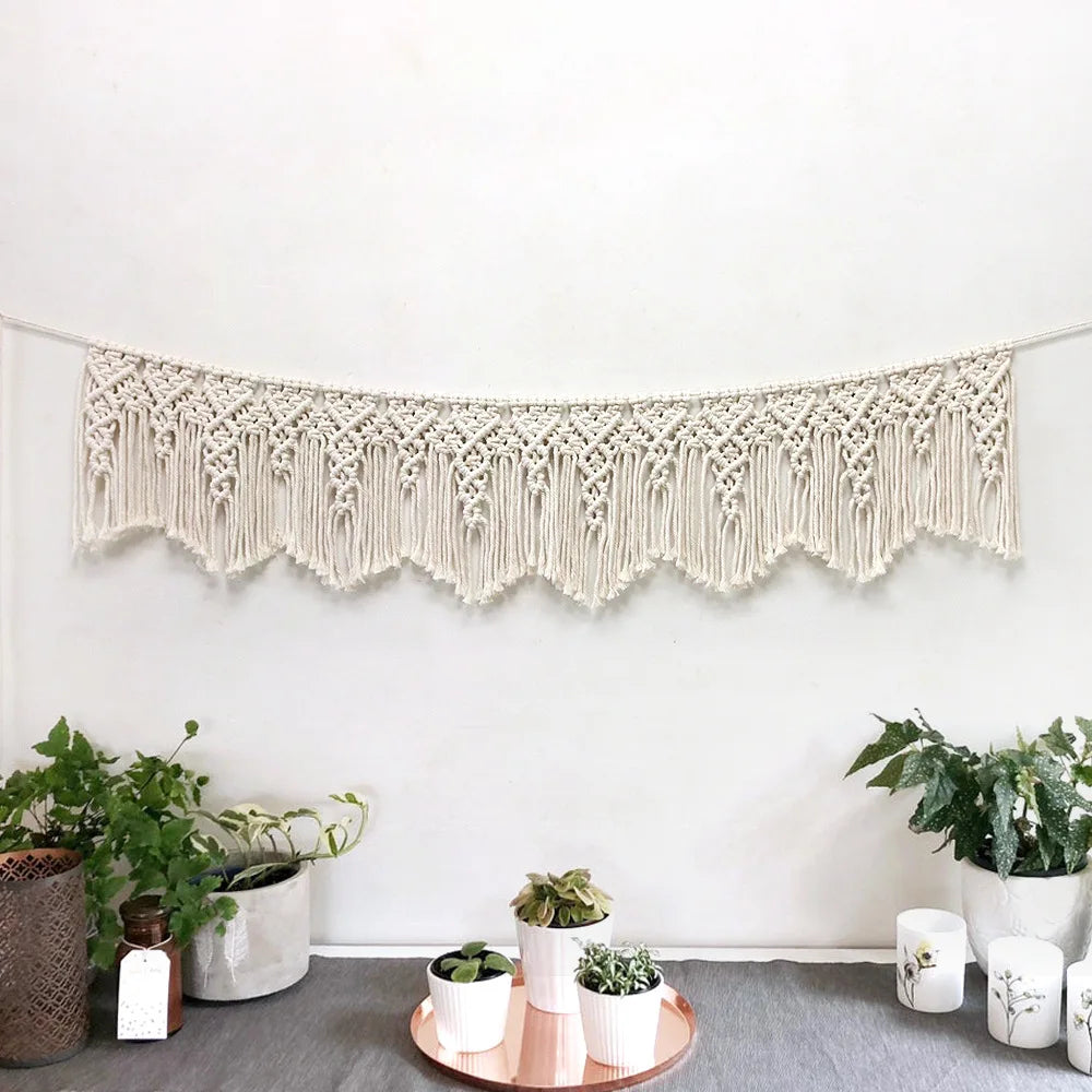 Handwoven Tassel Decorative Tapestry Small Curtain Home Wall Decor Sofa Living Room Background Wall Mural Nordic Style Rectan...