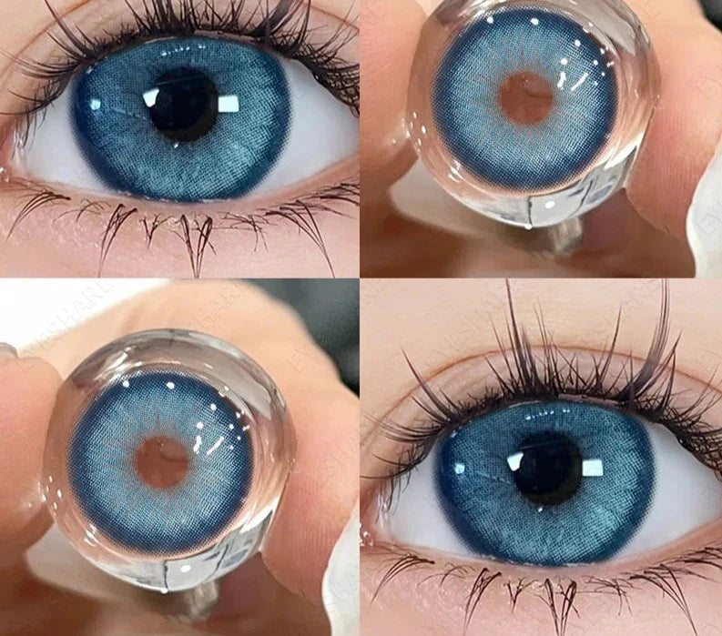 2pcs Colored Contact Lenses for Eyes Natural Look Brown Eye Lenses Gray Pupils Blue Lenses Green Contacts Beauty Makeup