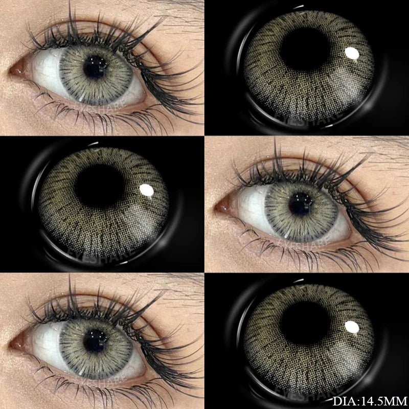 1 Pair Green Contact Lenses for Eyes Beauty Pupils Lenses Eye 14.2mm Yearly Use Fashion Blue Colored Contacts Lenses Green