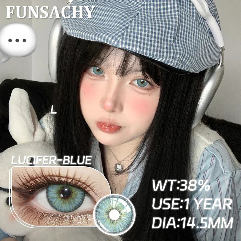 1pair Natural Color Contact Lenses for Eyes Blue Eye Lens Gray Lenses Fashion Korean Beauty Pupils Yearly Makeup Lens